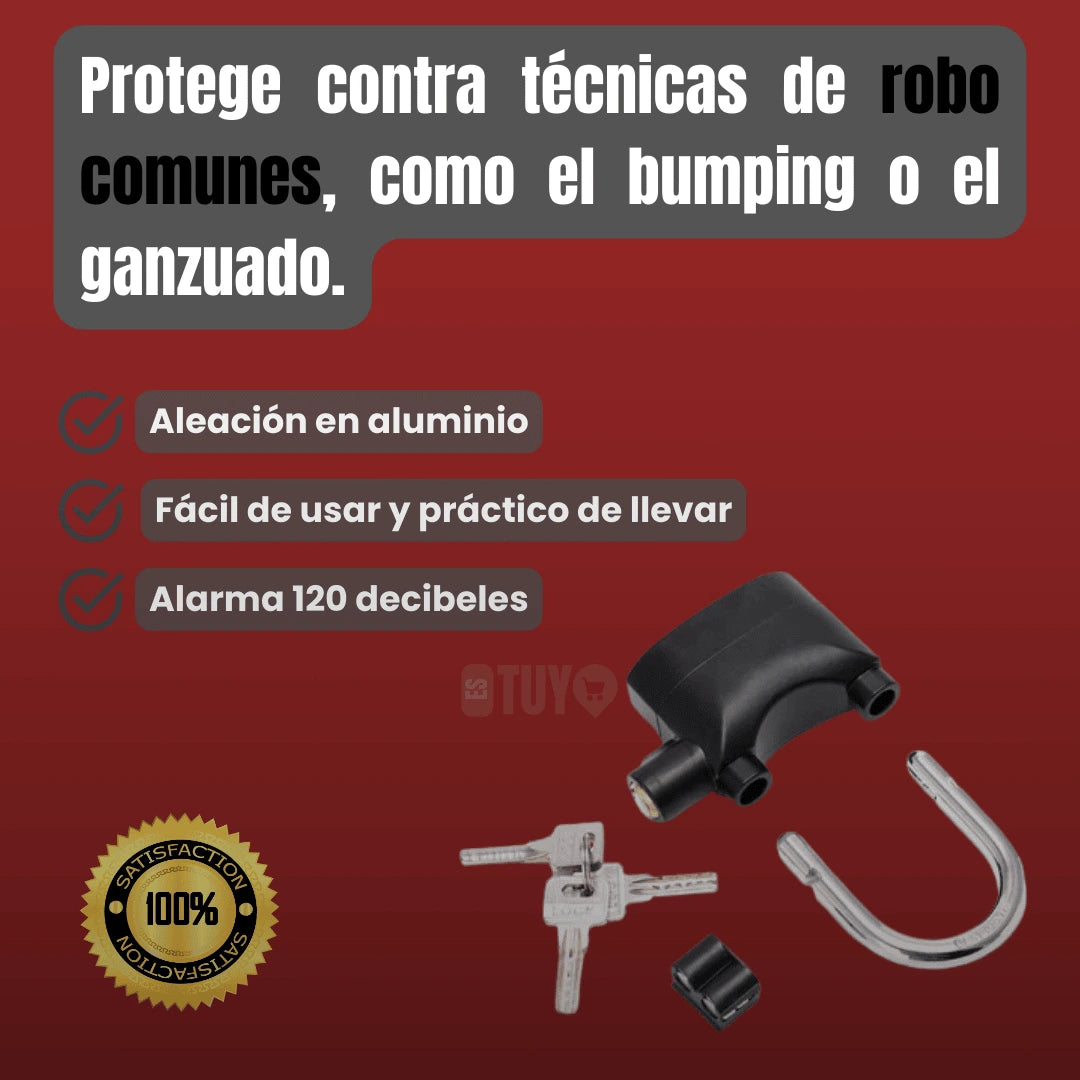 GuardSafe® Candado de seguridad con Alarma