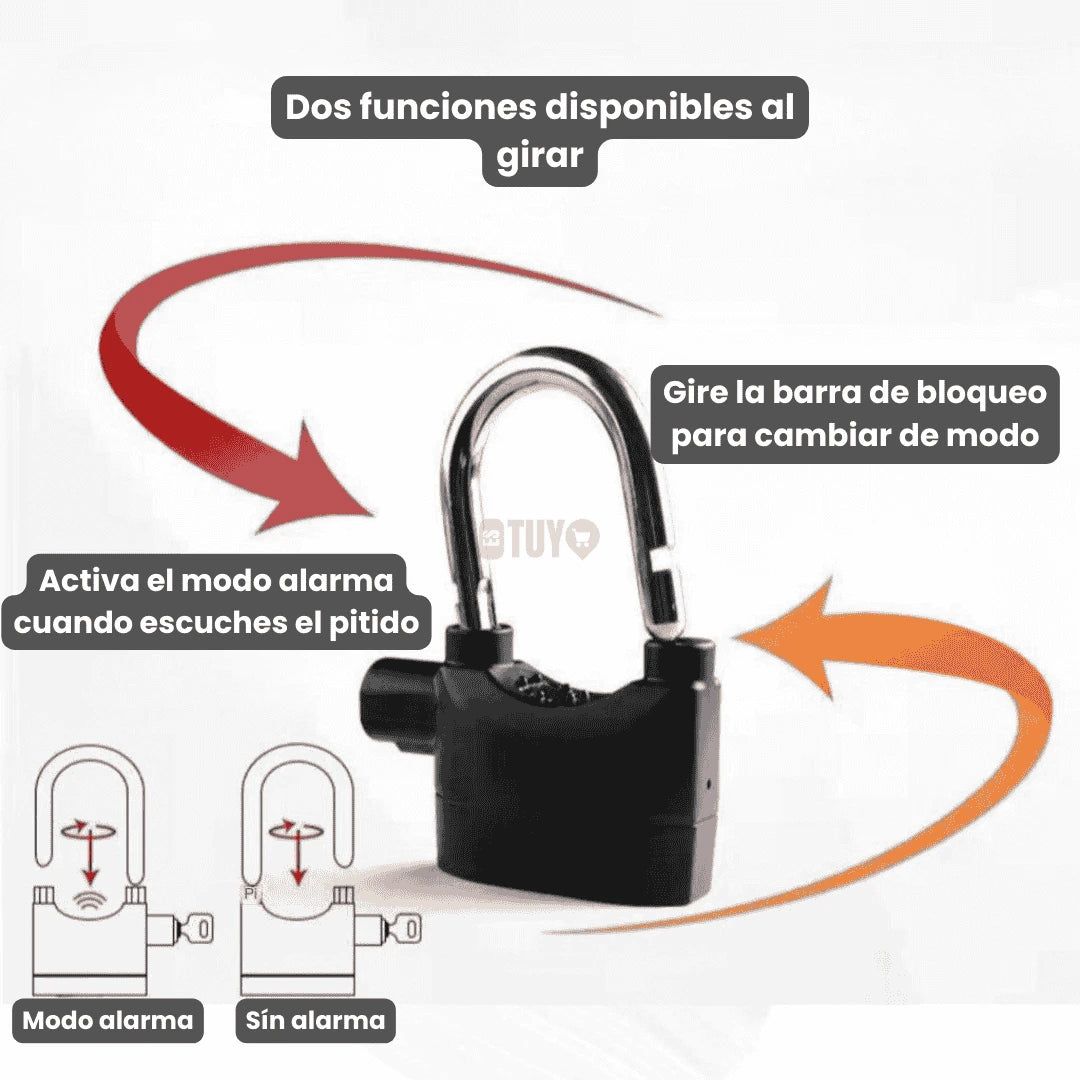 GuardSafe® Candado de seguridad con Alarma