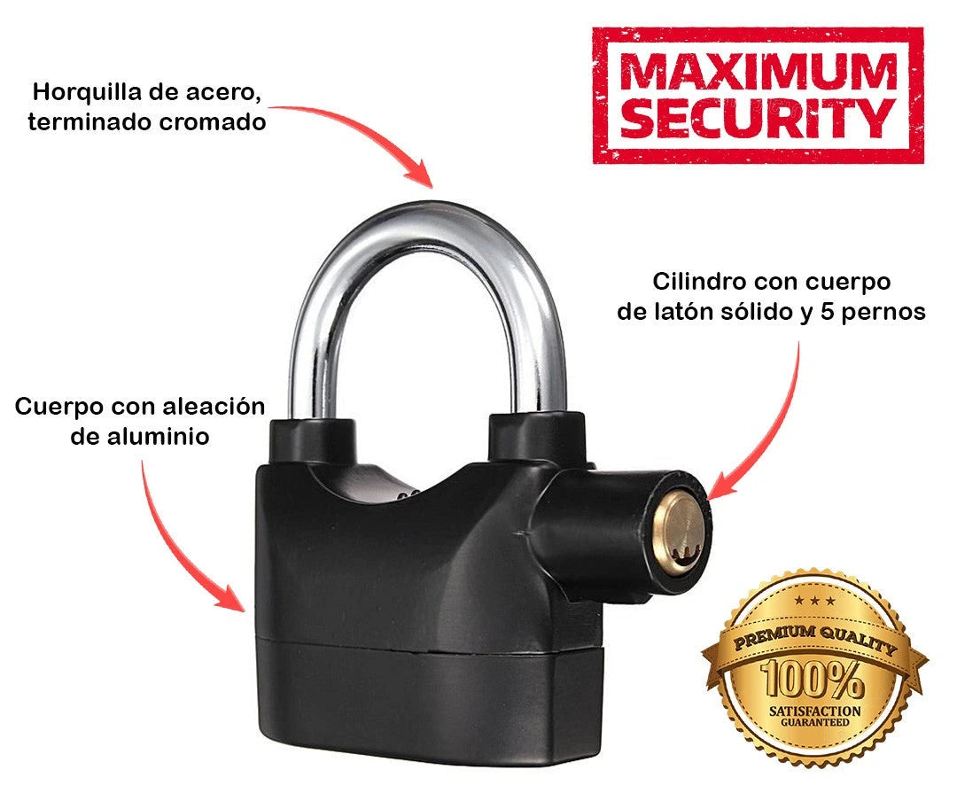 GuardSafe® Candado de seguridad con Alarma